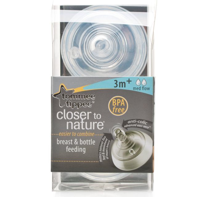 tommee tippee closer to nature medium flow teats x 2