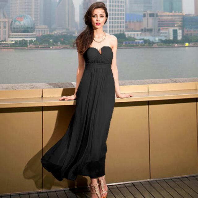 Low Cut Maxi Dress, Women's Fashion, Dresses & Sets, Dresses on Carousell