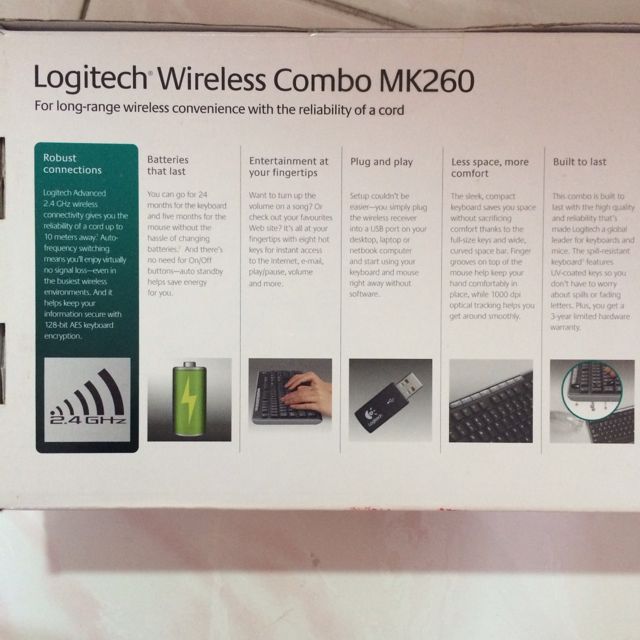Mk260 Logitech Wireless Combo MK260 Keyboard Optical Mouse, Computers & Tech ...