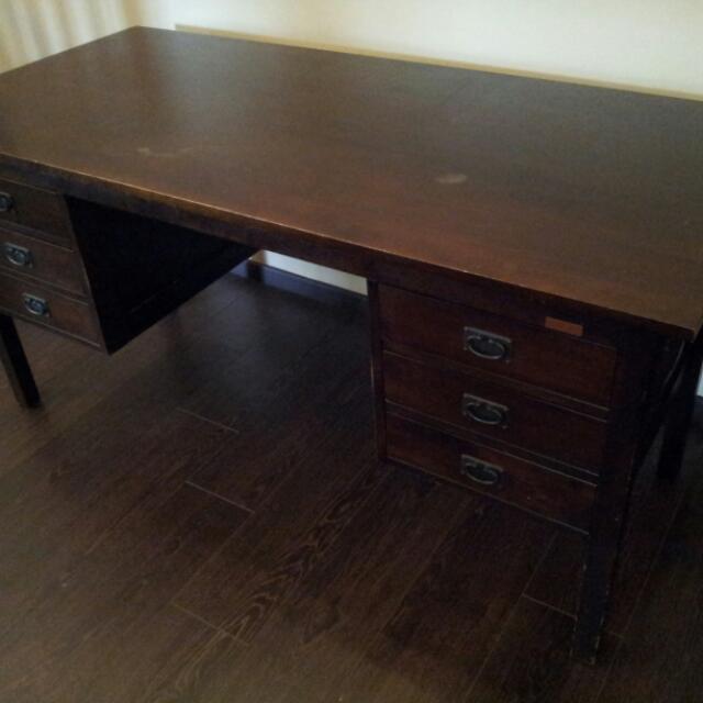 Picket & Rail Solid Wood Study Table, Furniture & Home Living