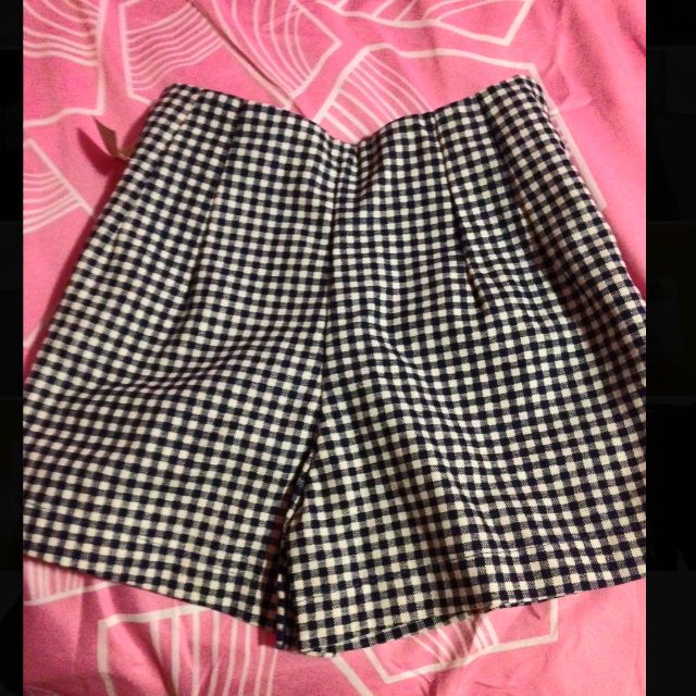 Checkered high waisted cheap shorts