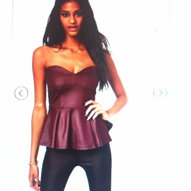 strapless peplum top