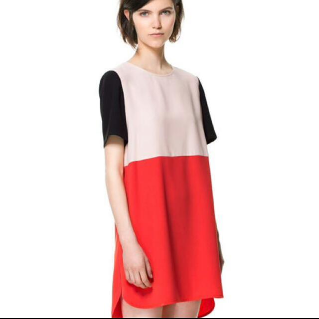 zara block color dress