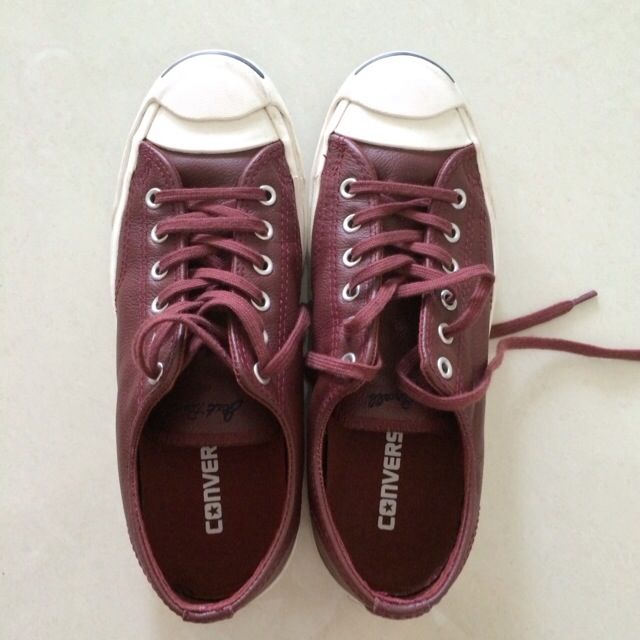 CONVERSE Jack Purcell LEATHER Wine Men s Fashion Footwear Sneakers on Carousell