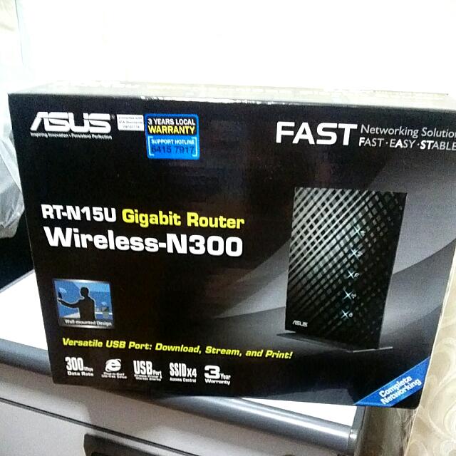 ASUS RT-N15U Gigabit Router Wireless-N300, Computers & Tech, Parts ...