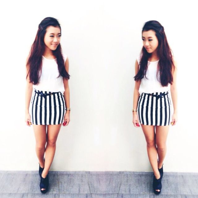 Striped Bandage Skirt Women s Fashion Bottoms Skirts on Carousell