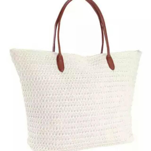 h&m woven bag