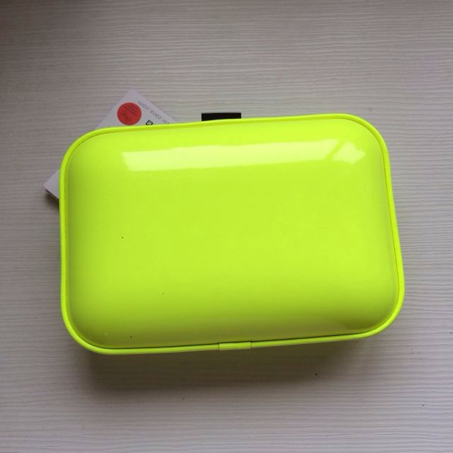 neon clutch bag zara