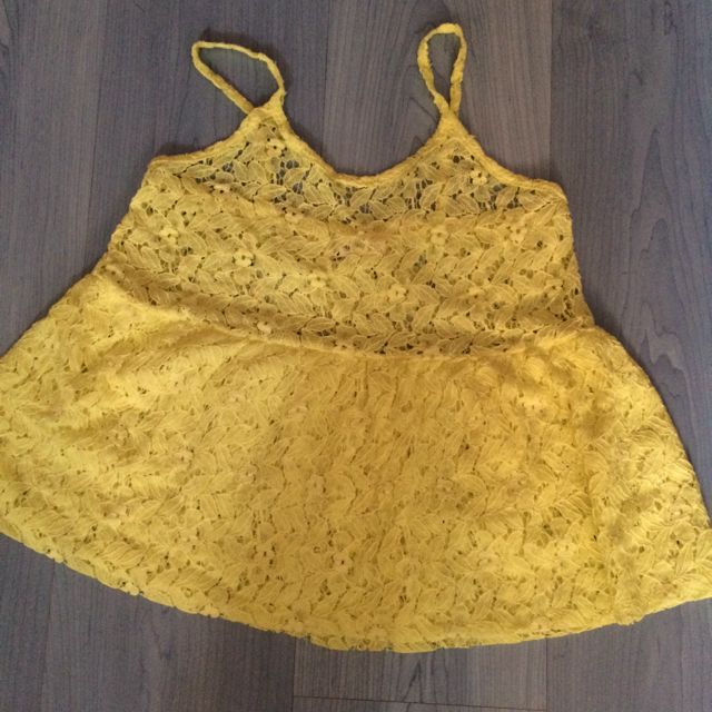 neon yellow lace top
