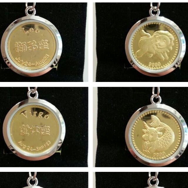 24k Gold Pendant Horoscope Designs