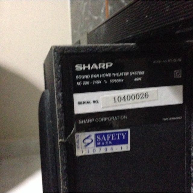 Sharp HT SL70 Sound Bar Home Theater System, Computers & Tech, Parts