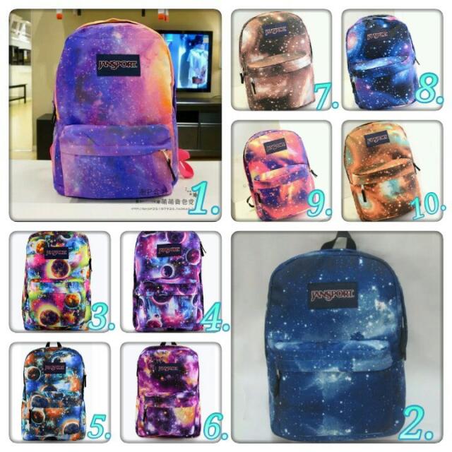 jansport bag galaxy design