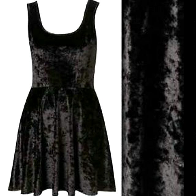 black velvet skater dress