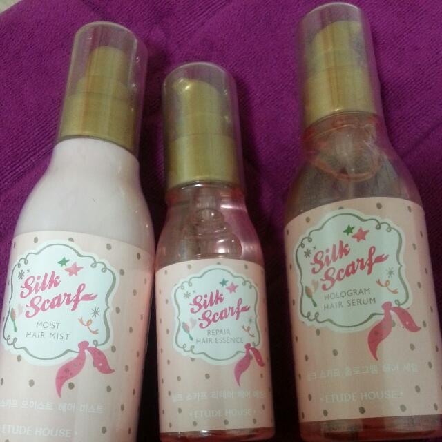 etude silk scarf hologram hair essence