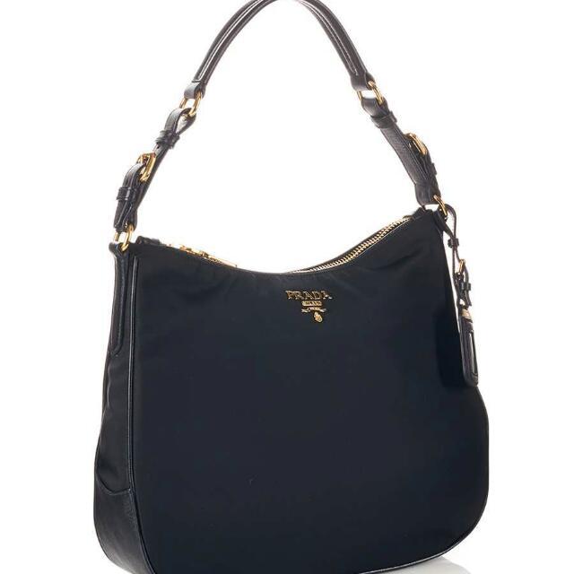 PRADA BR4987 ZMY F0002 BLACK TESSUTO SAFFIANO SACCA HOBO BAG 