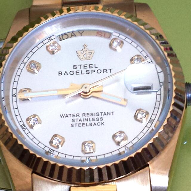 Brand New BAGELSPORT Automatic PRESIDENT Watch Solid GOLD PLATED on stainless steel Base View Pics What you See Is what you Get No Box Or Paper TV Home Appliances Kitchen Appliances