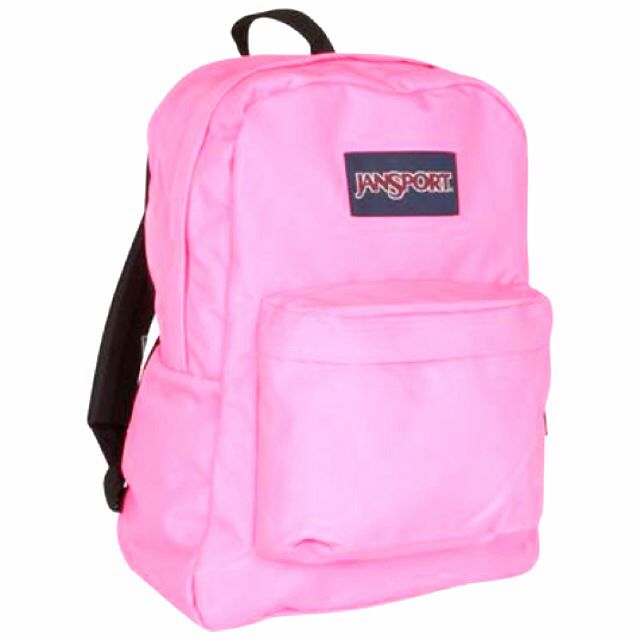 neon pink jansport backpack
