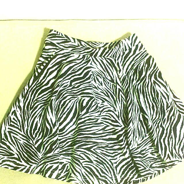 Zebra Print Skater Skirt, Women's Fashion, Bottoms, Skirts on Carousell