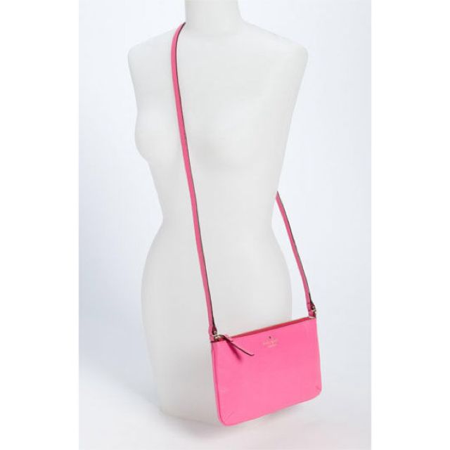 Kate Spade Pink Mikas Pond Janelle Leather Crossbody Bag