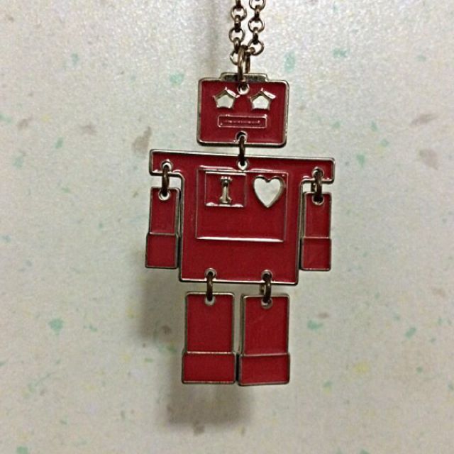 Forever 21 Robot Gold Necklace