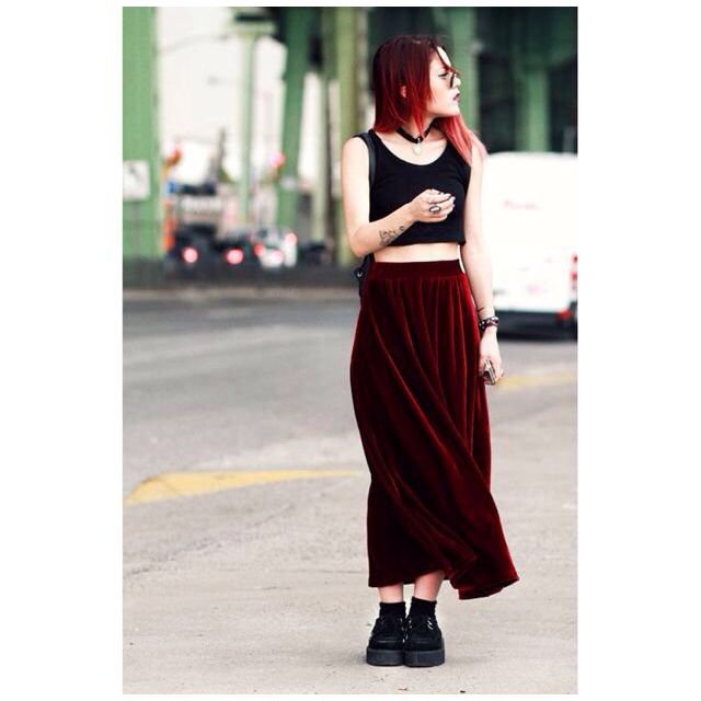red maxi skirt 20