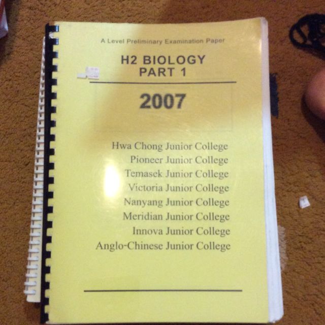 H2 Biology Past Year Prelim Papers (with Solutions), Hobbies & Toys, Books & Magazines