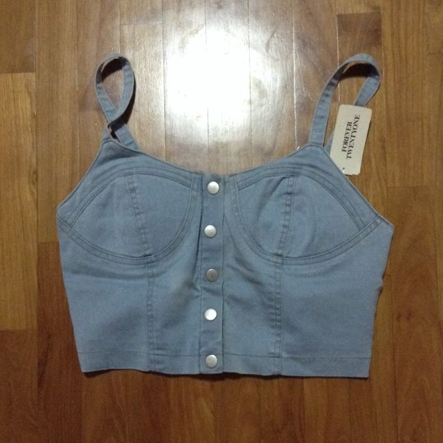 forever 21 denim crop top
