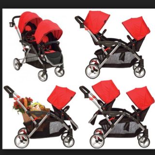 Options lt double stroller red online