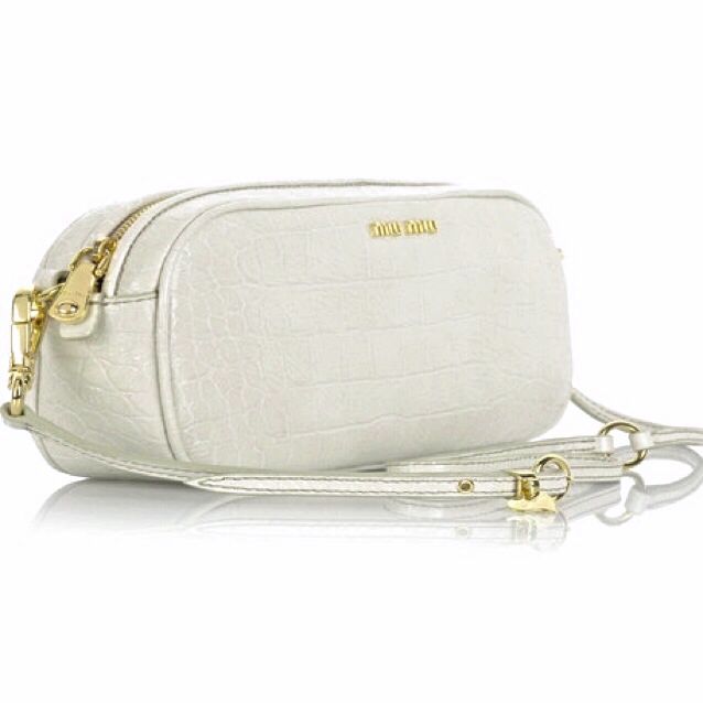 white croc print bag