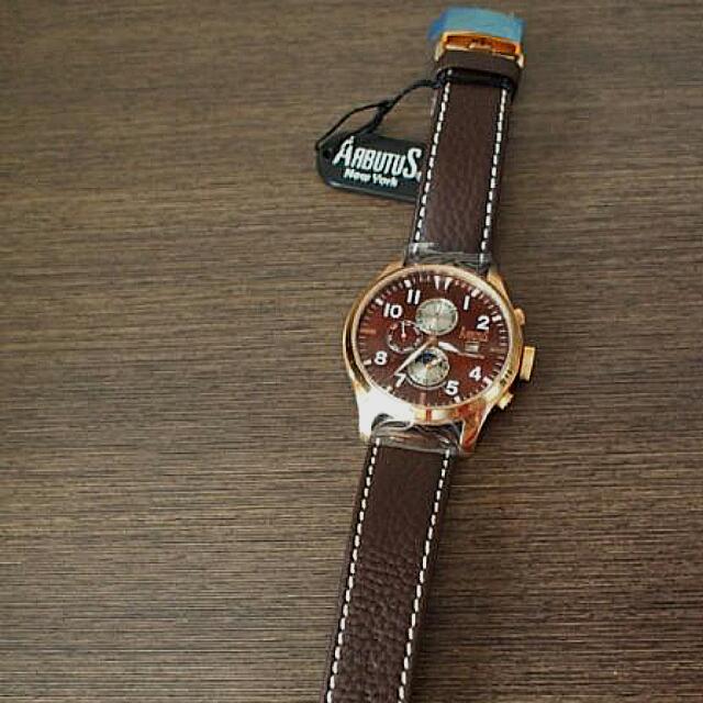Arbutus Men's Watch AR410 RFF Wall Street Collection (Brown), Mobile