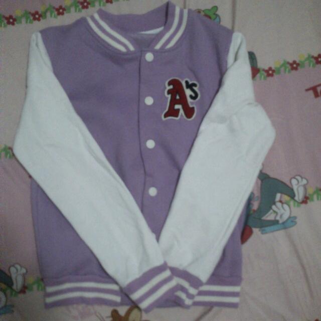 purple batting jacket