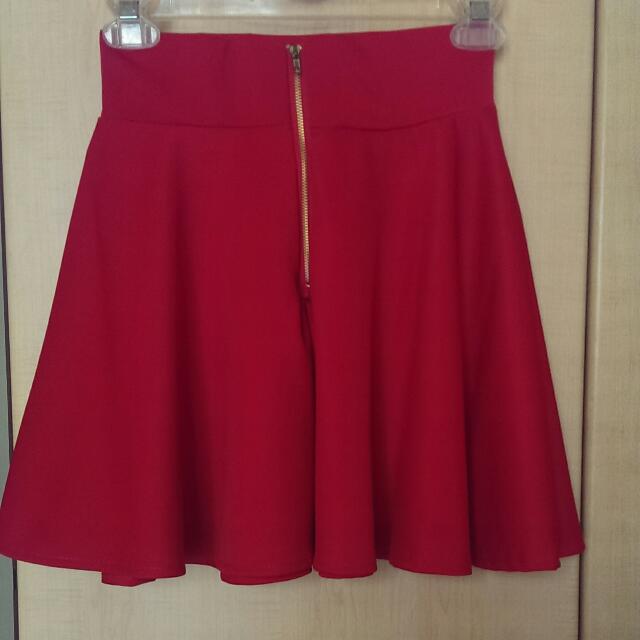 Bright Red Skater Skirt Women s Fashion Bottoms Skirts on Carousell