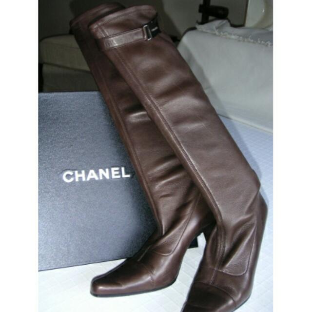 chanel brown boots