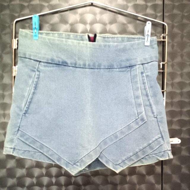 Bn Light Denim Origami Skorts Women S Fashion Bottoms Other Bottoms On Carousell