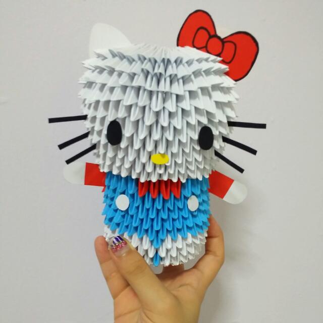 Hello Kitty 3d Origami Blue Toys Games On Carousell