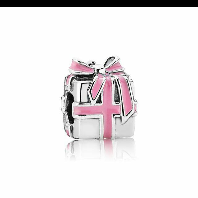 Pandora pink present charm sales