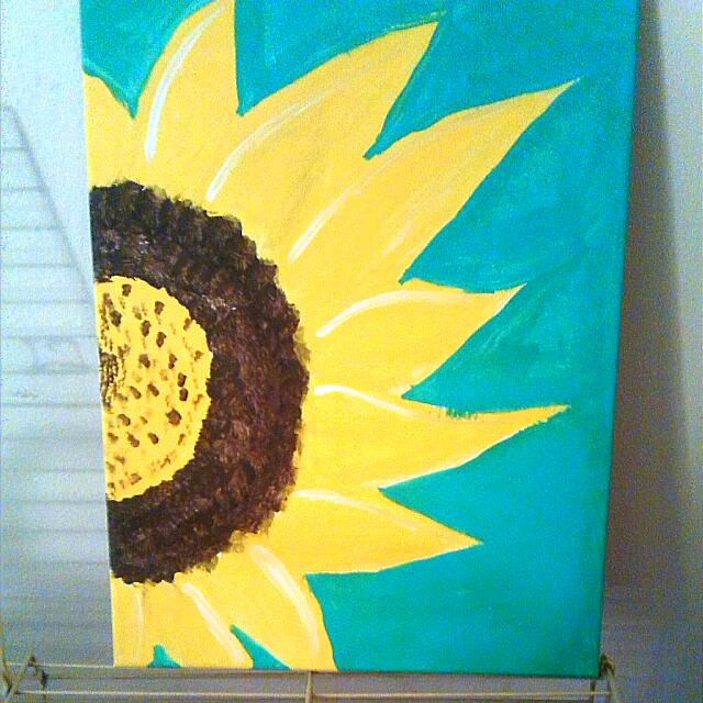 Sunflower Canvas Painting Design Craft On Carousell