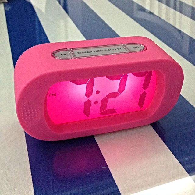 Stylish Trendy Hot Pink Digital Alarm Clock, Furniture & Home Living