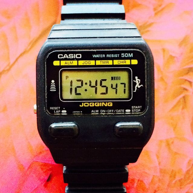 1980s Vintage CASIO Jogging J-30W alarm pacer watch Rare