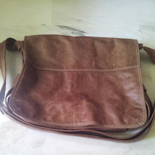 white stuff tan leather bag