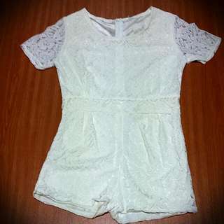 Further Reduced! $12 White Lace Romper 