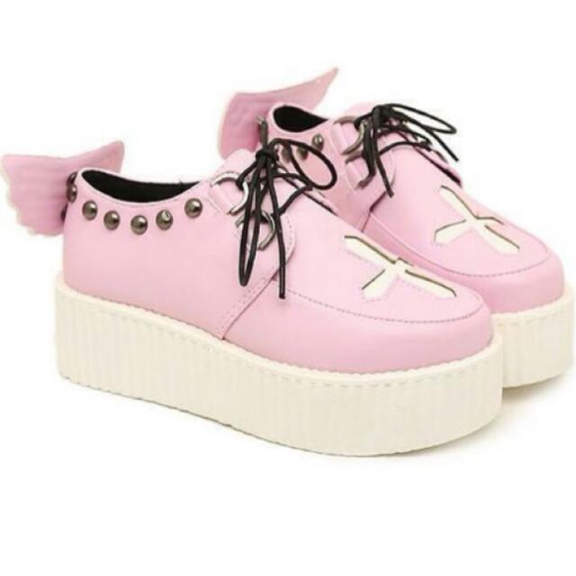 pink platform creepers