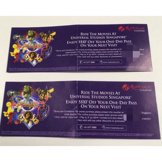 Universal Studio Singapore (USS) $10 Discount Voucher For Up ...