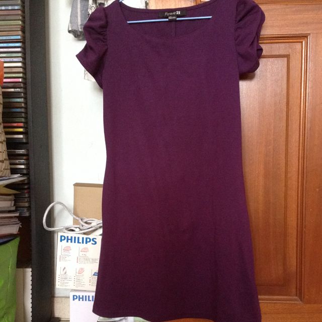Purple shift dress with sleeves sale