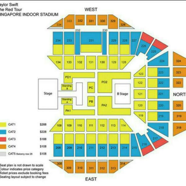 x3 Singapore Taylor Swift Red Tour Category 4 Tickets , Tickets
