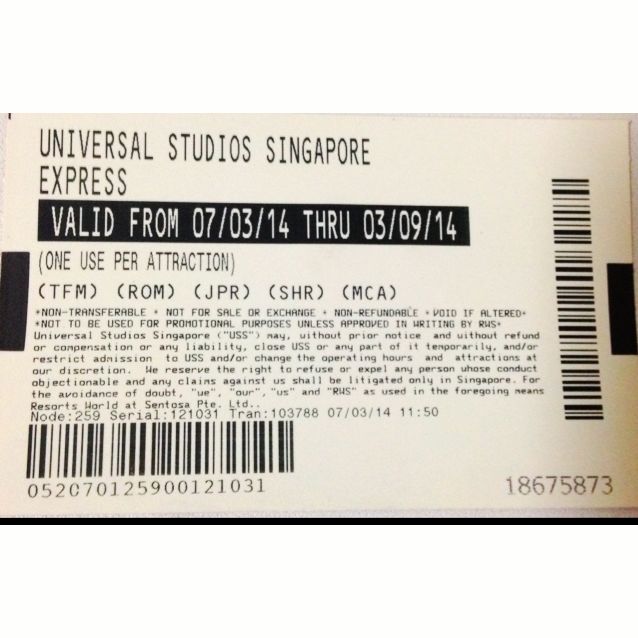PENDING 4 Universal Studios Singapore (USS) Express Passes, Tickets