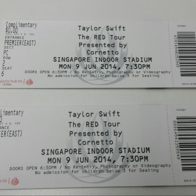 1 Pair Of Cat A Vip Tickets To Taylor Swift Concert 9 June 14 7:30Pm,  Tickets & Vouchers, Event Tickets On Carousell