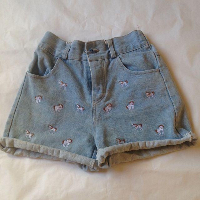 unicorn jean shorts