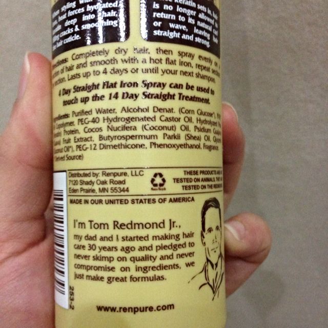 Pend To Jasmine 14 Preloved Renpure Brazilian Keratin 4 day Straight Flat Iron Spray 177ml Beauty Personal Care Face Face Care on Carousell