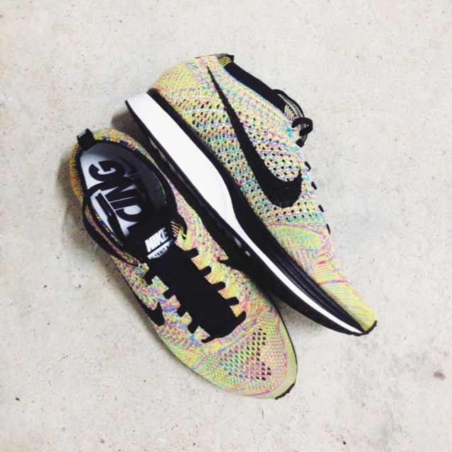 womens flyknit racer multicolor
